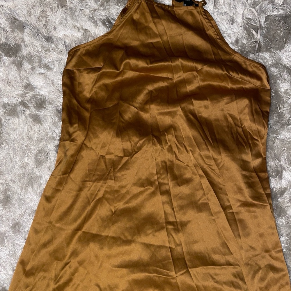 Satin Halter Top or Dress in Rich Brown